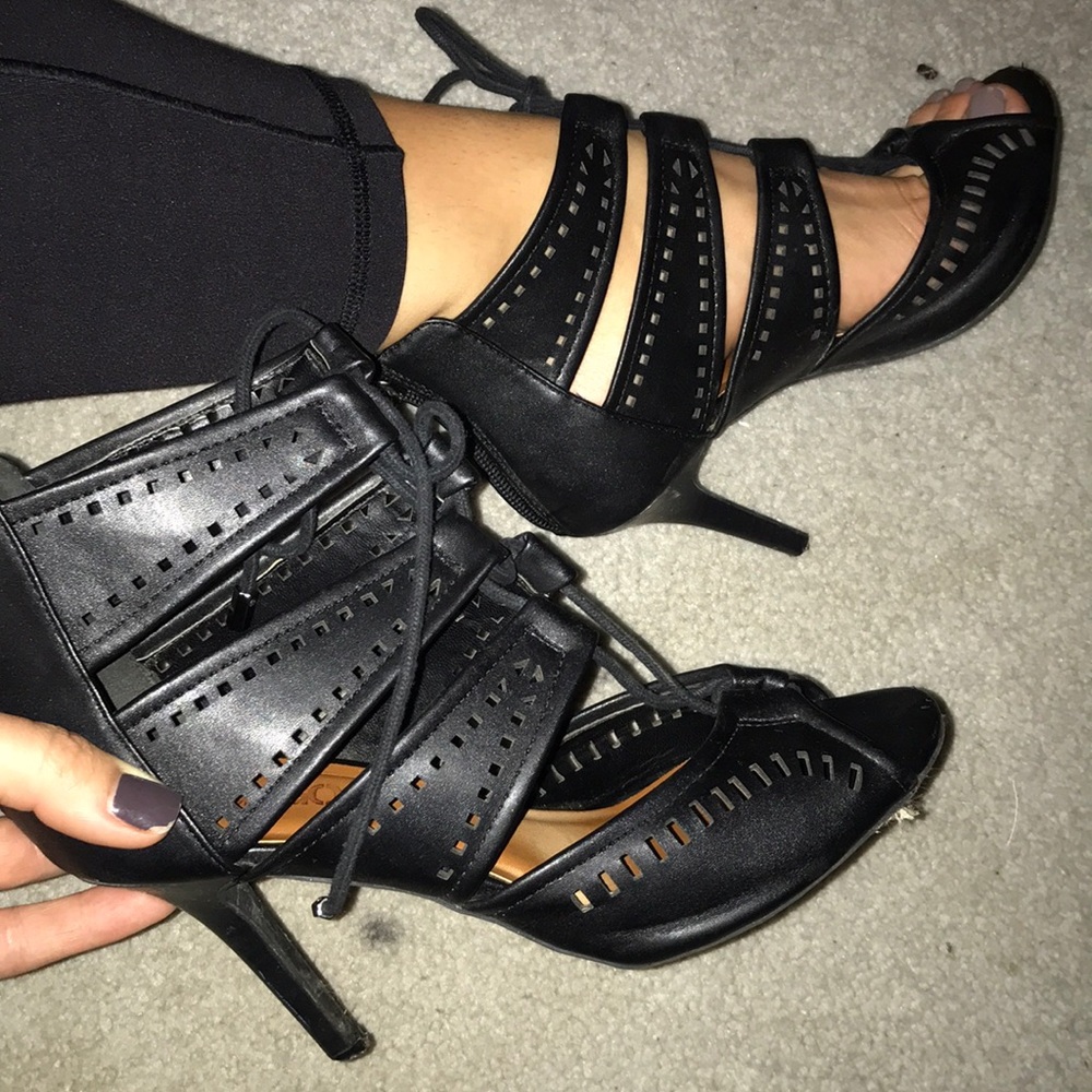 Black laced heels